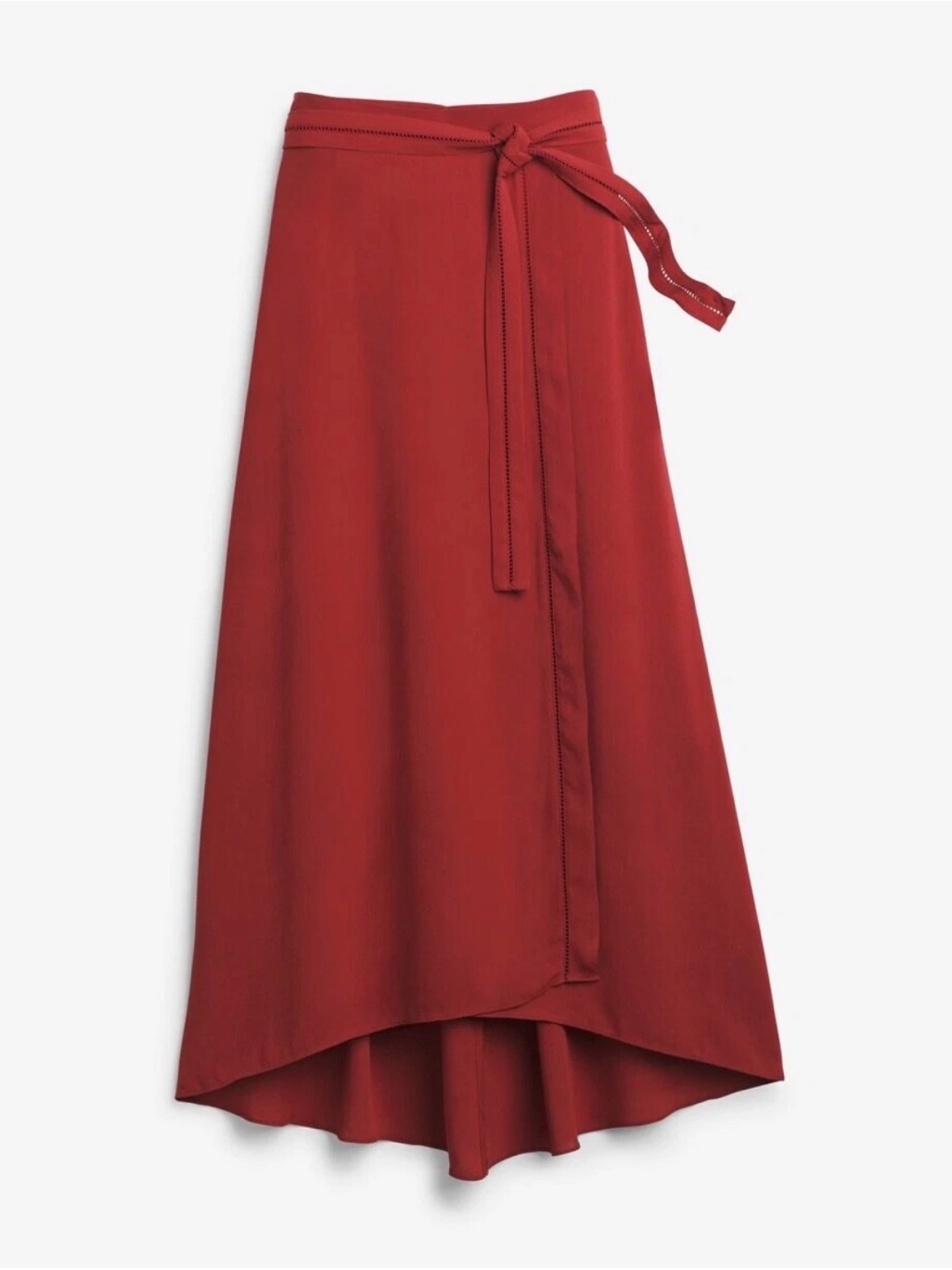 White House Black Market Rust Red High-Low Wrap Skirt In Size 00